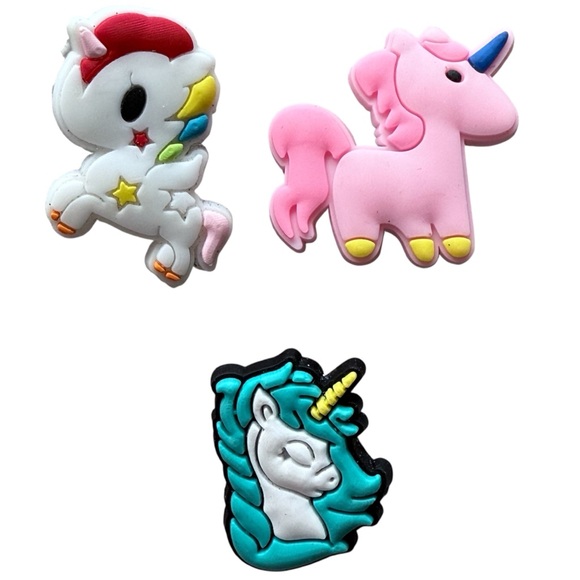 Other - 3 Unicorn Jibbitz Shoe Charms Set (E31/G479)